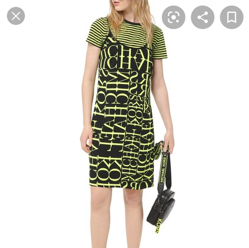 MICHAEL MICHAEL KORS

Newsprint Logo Slip Dress In